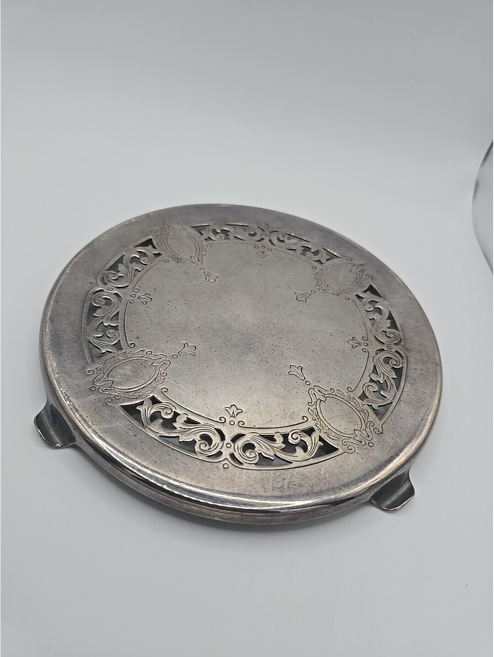 VTG Reed and Barton #149 Silver Plated Footed Kettle Trivet Wine Coaster 6”